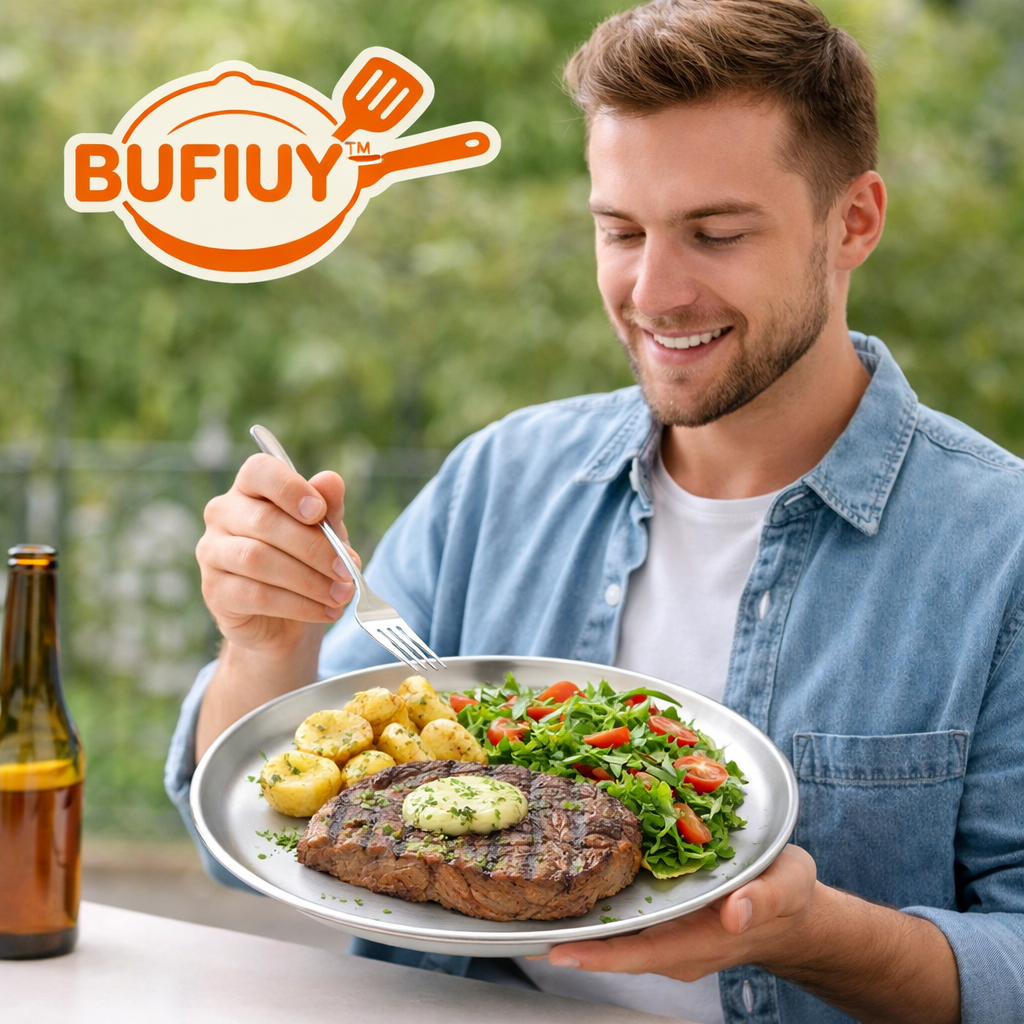 BUFIUY™ IronEdge Premium Stainless Steel Serving Plate